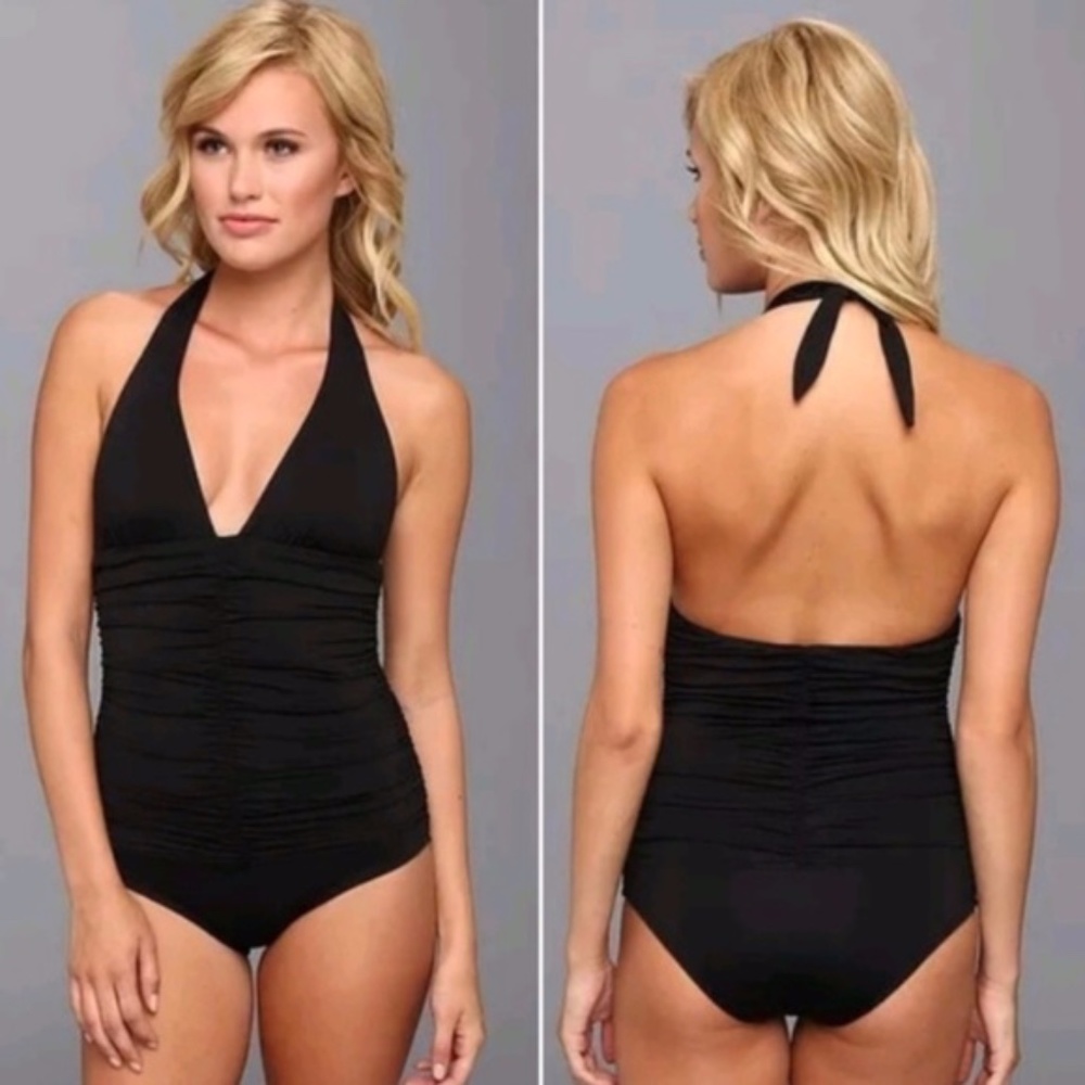 L* Space Ruched Halter Swimsuit One Piece Swimsuit - Picture 2 of 3